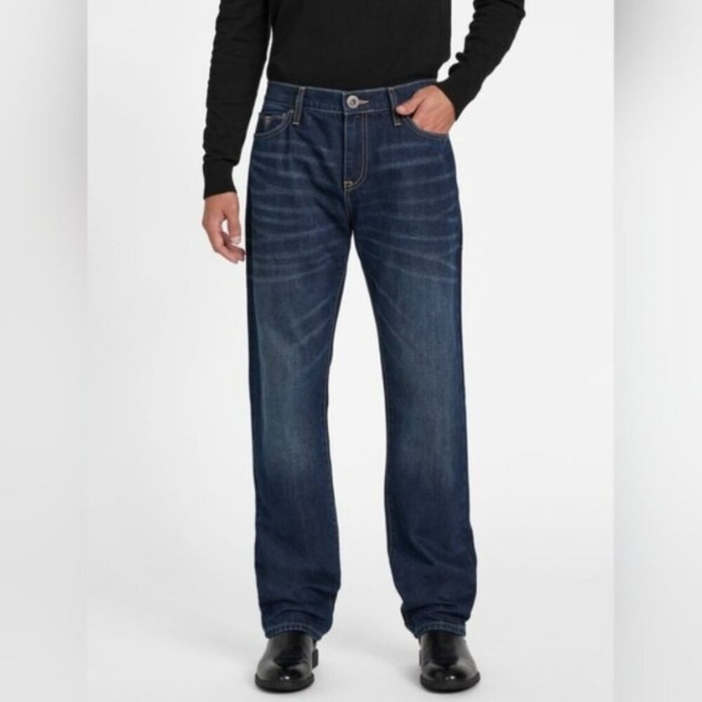 Guess Men's Del Mar Slim Straight Leg Relaxed Retro Jeans 33